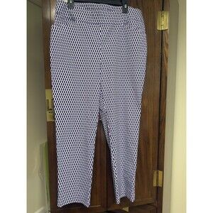 Chico’s Purple Perfect Stretch Ankle Pants 2.5 Geometric